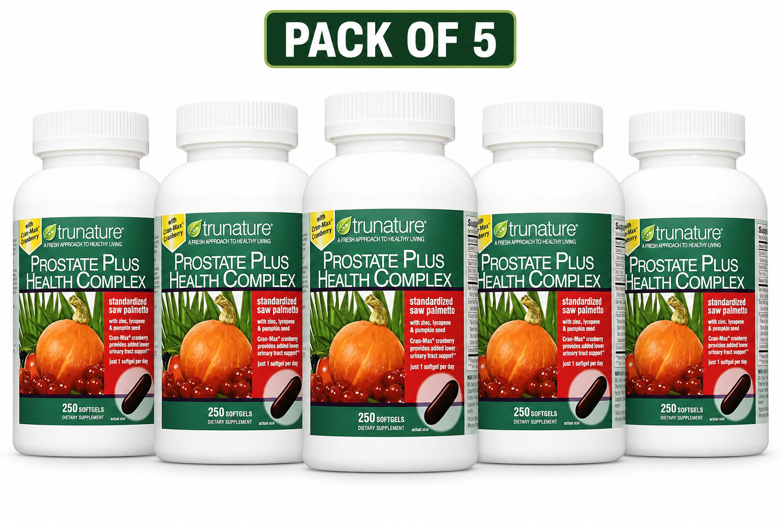 5 Pack Genuine Trunature Prostate Plus Health Complex – 250 Softgels / Exp 2028 5 Pack Genuine Trunature Prostate Plus Health Complex – 250 Softgels / Exp 2028