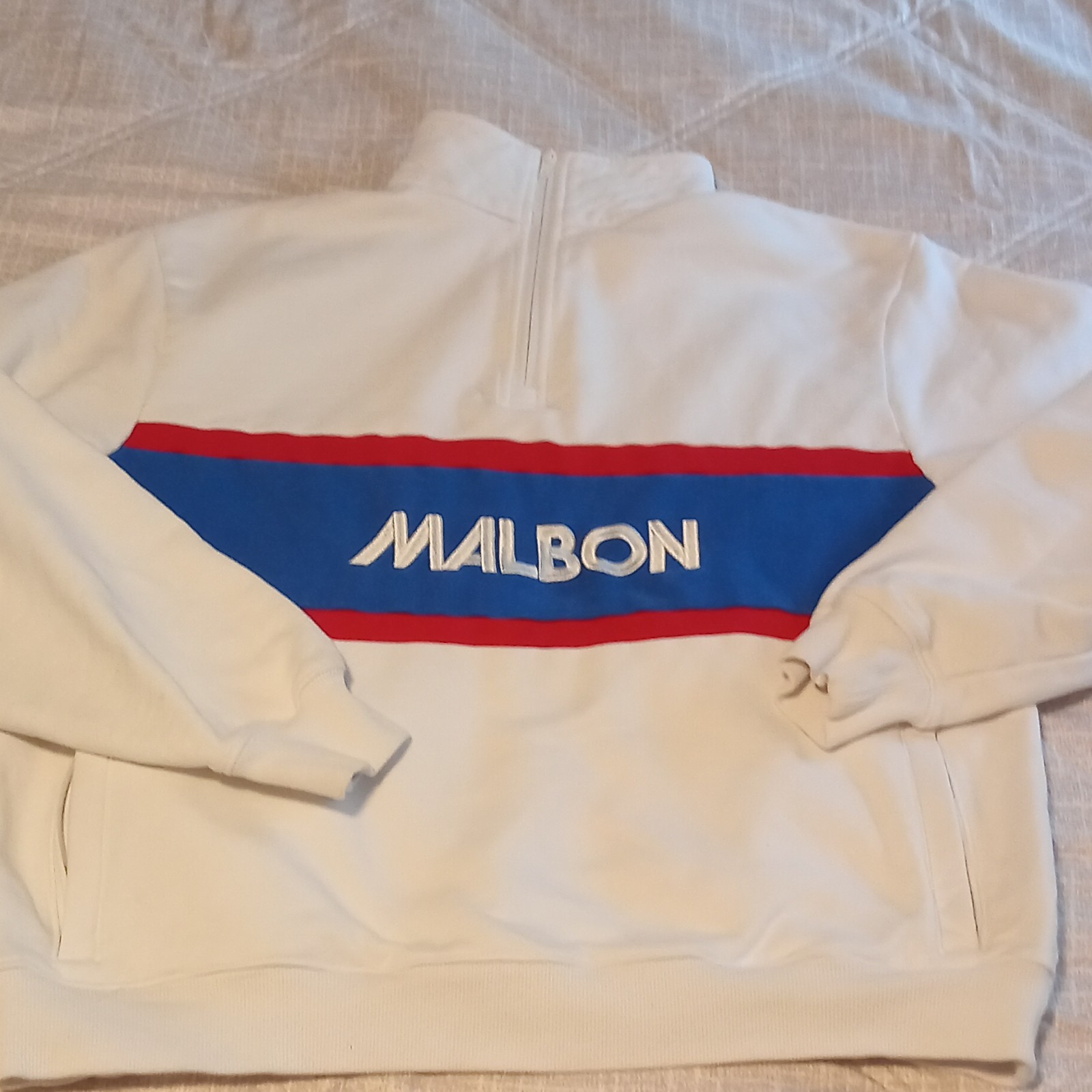 Malbon Golf and Ski Fleece Quarter Zip Pullover 100% Cotton Men\'s Size L Malbon Golf and Ski Fleece Quarter Zip Pullover 100% Cotton Men\'s Size L
