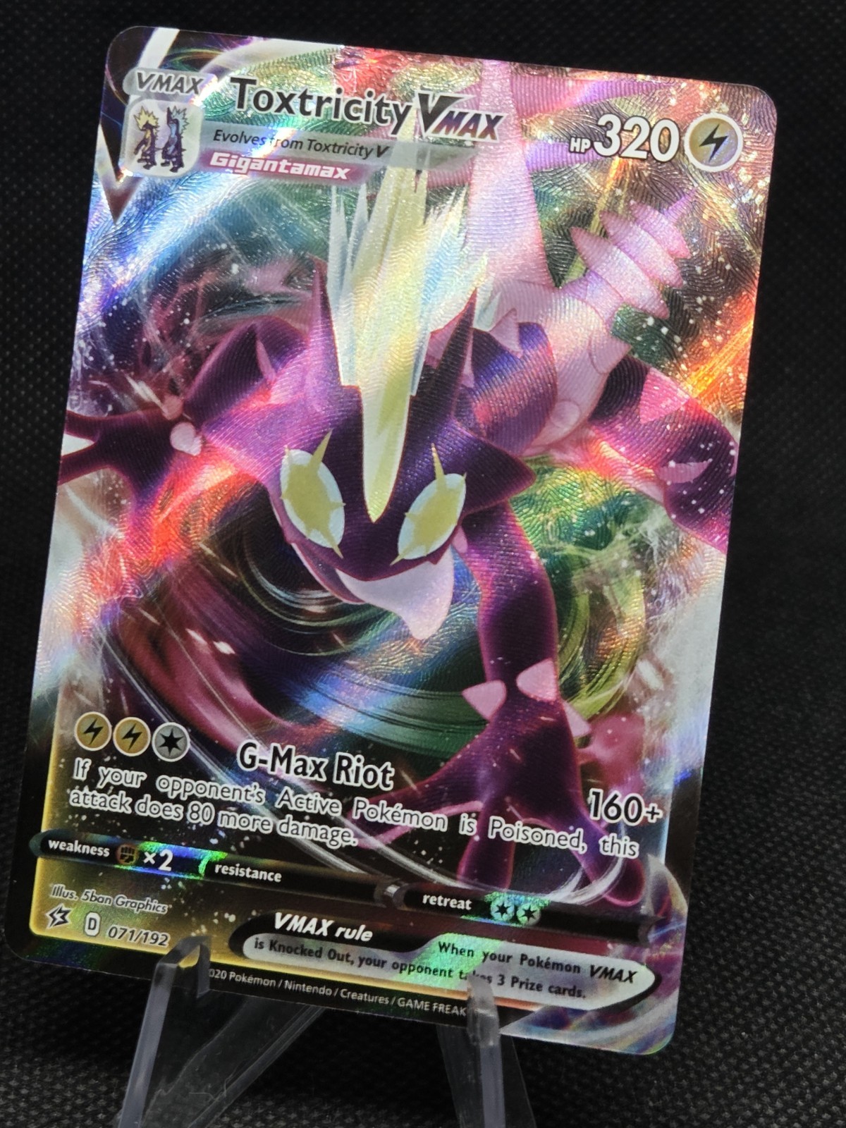 Toxtricity VMAX - 071/192 - Ultra Rare Rebel Clash Pokemon NM