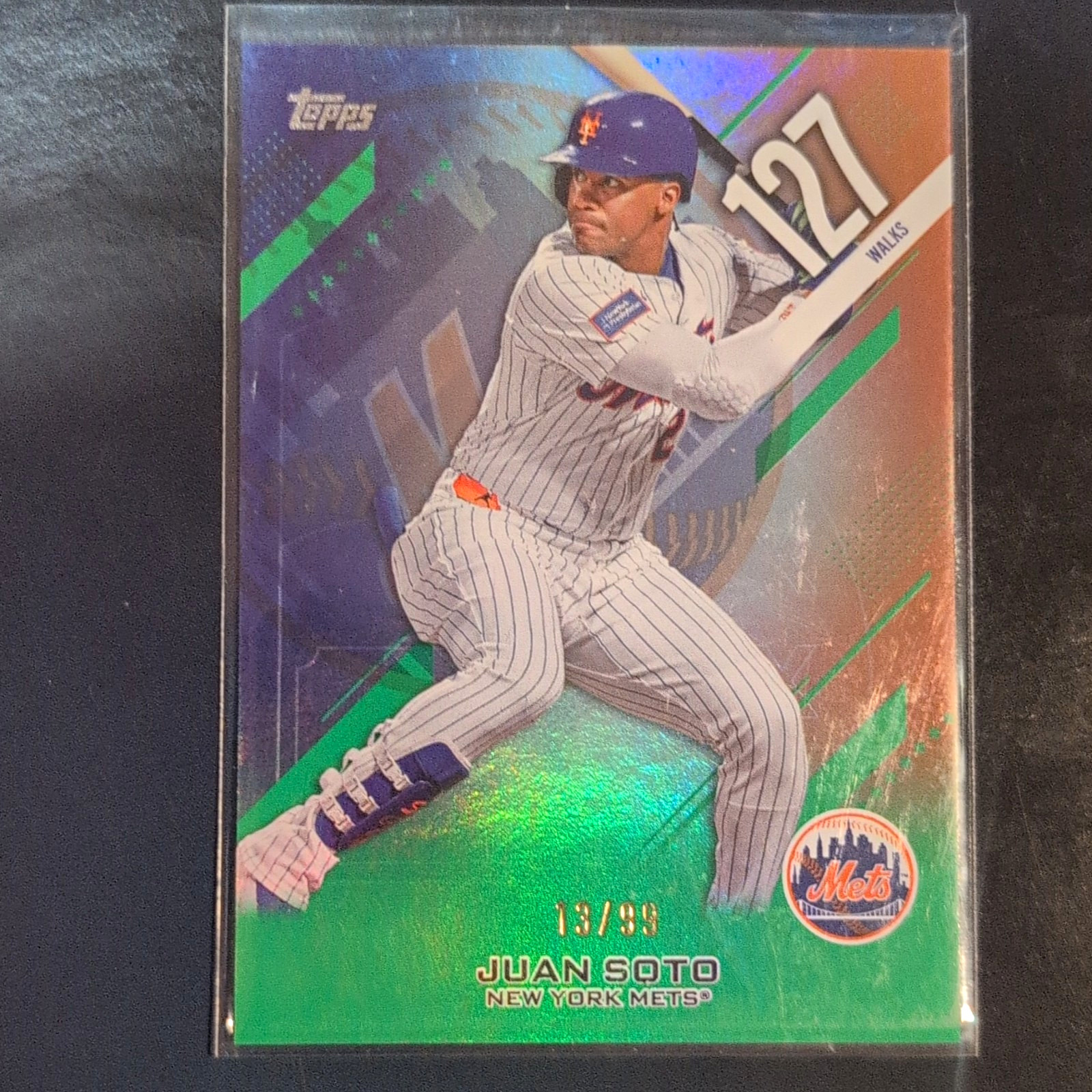Juan Soto 2026 Topps Series 2 Crooked Numbers #CN-3 New York Mets Green /99 Juan Soto 2026 Topps Series 2 Crooked Numbers #CN-3 New York Mets Green /99