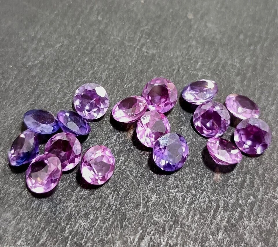 6 MM 10 Pcs Natural Bi-Color Sapphire Round Cut Certified Loose Gemstone Lot