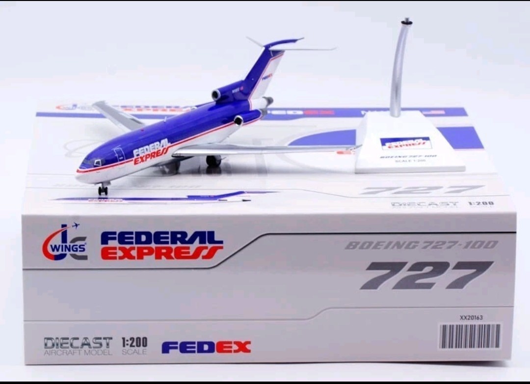 FedEx Boeing 727-100 N115FE JC Wings XX20163 Scale 1:200 \ FedEx Boeing 727-100 N115FE JC Wings XX20163 Scale 1:200 \