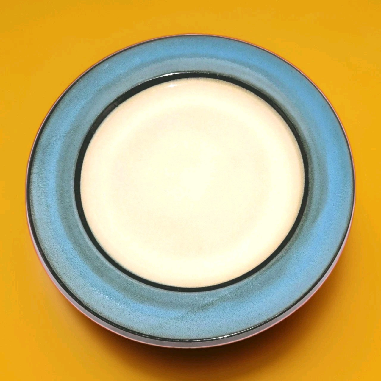 Pier 1 Teal Reactive Dinner Plate Peacock Blue & Brown 11\