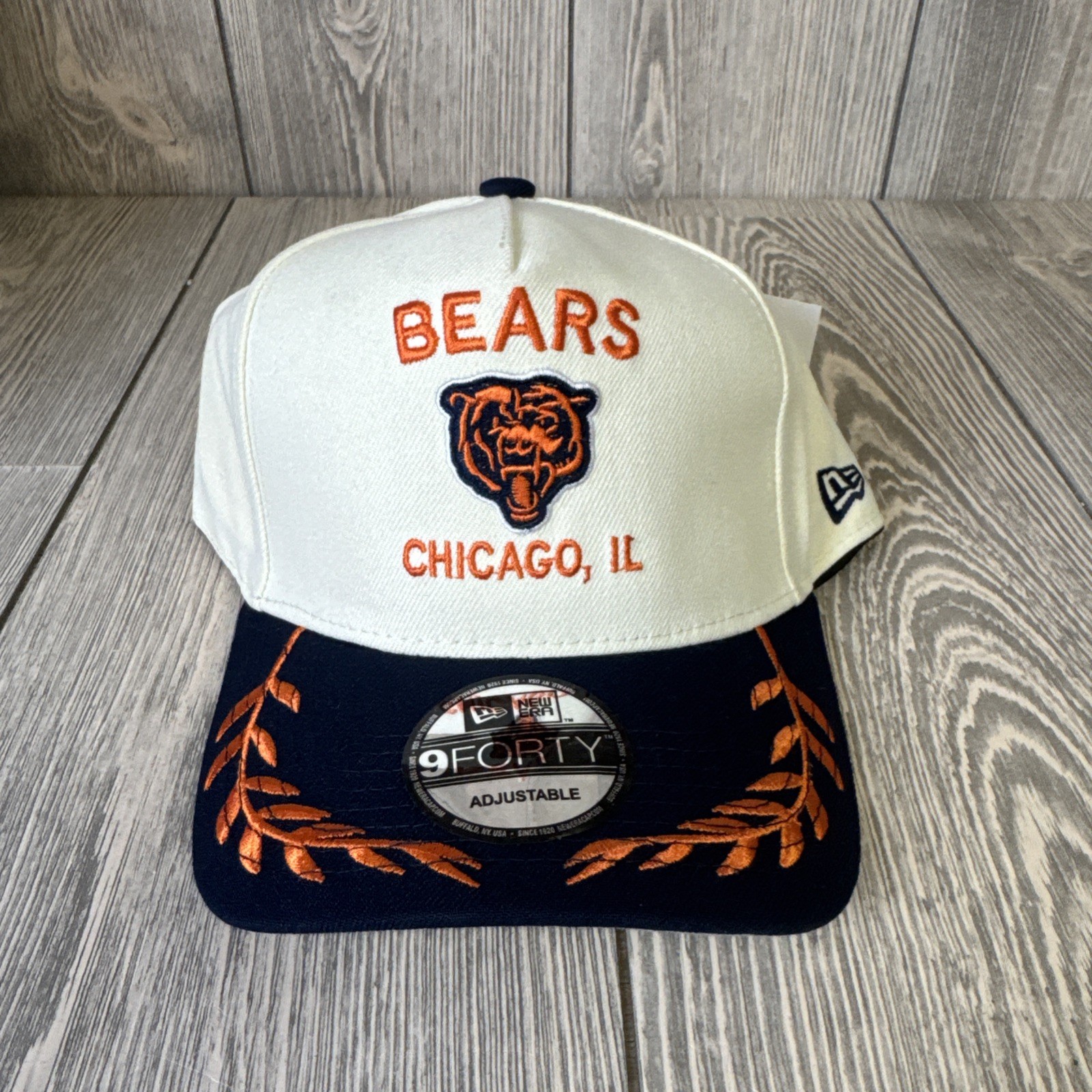 NWT Men\'s Bears Cream Cap 2025 Draft 9FORTY A-Frame Snapback Adjustable Hat