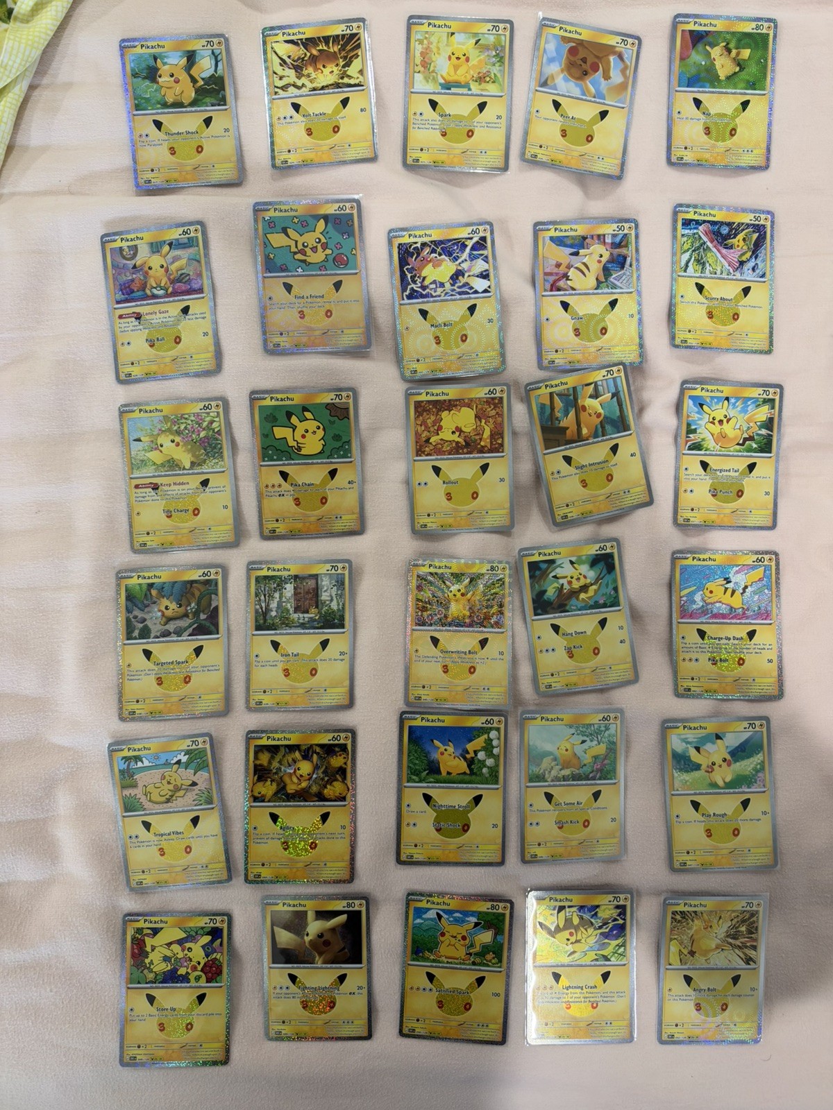 Pokemon 30th Anniversary Pikachu Complete Set 30/30 Pokemon 30th Anniversary Pikachu Complete Set 30/30