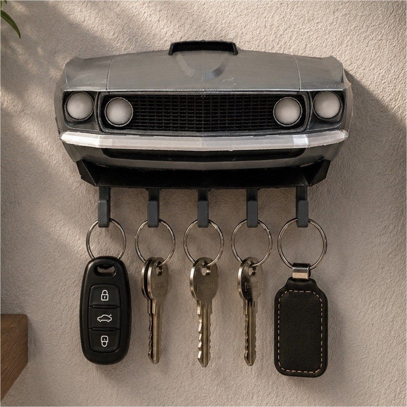1969 Ford Mustang Front Grill Wall Key Holder - Classic Car Wall Decor