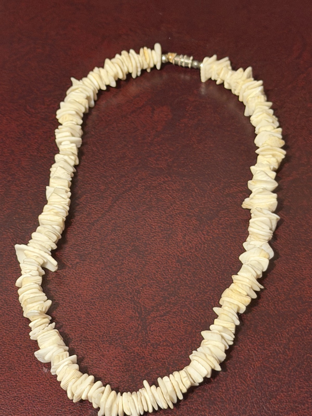 Vintage Off White & Tan Small Puka Shell Choker Necklace. Barrel clasp 14\ Vintage Off White & Tan Small Puka Shell Choker Necklace. Barrel clasp 14\