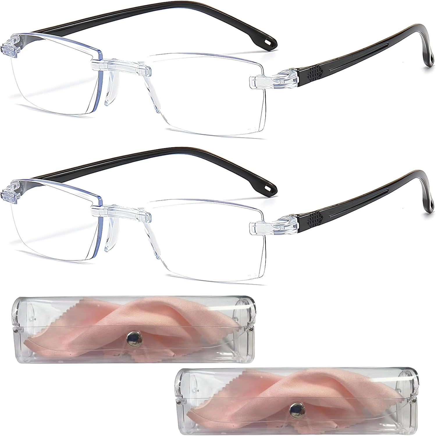 2 PCS Auto Focus Glasses Self Adjusting, Intelligent Dual Focus Smart Reading Gl