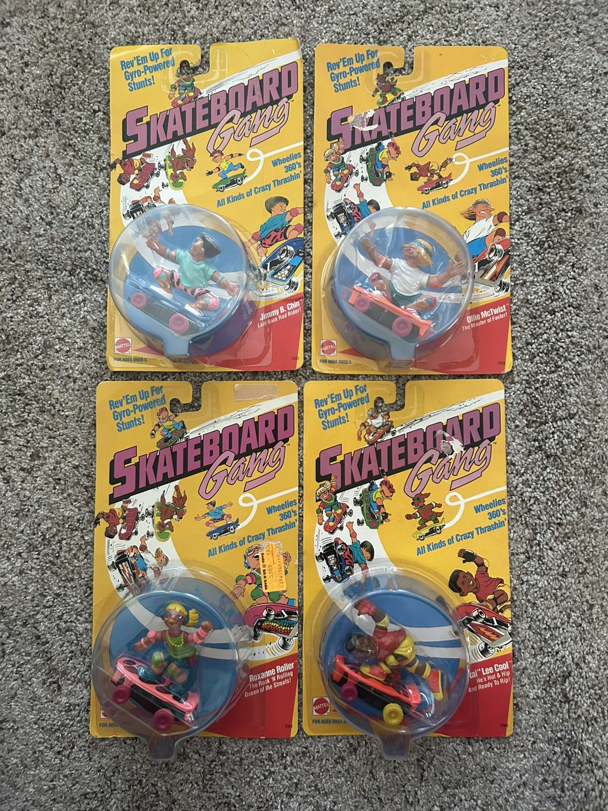 Vintage 1986 Skateboard Gang lot of 4 Mattel action Figure NIP sealed retro mint Vintage 1986 Skateboard Gang lot of 4 Mattel action Figure NIP sealed retro mint