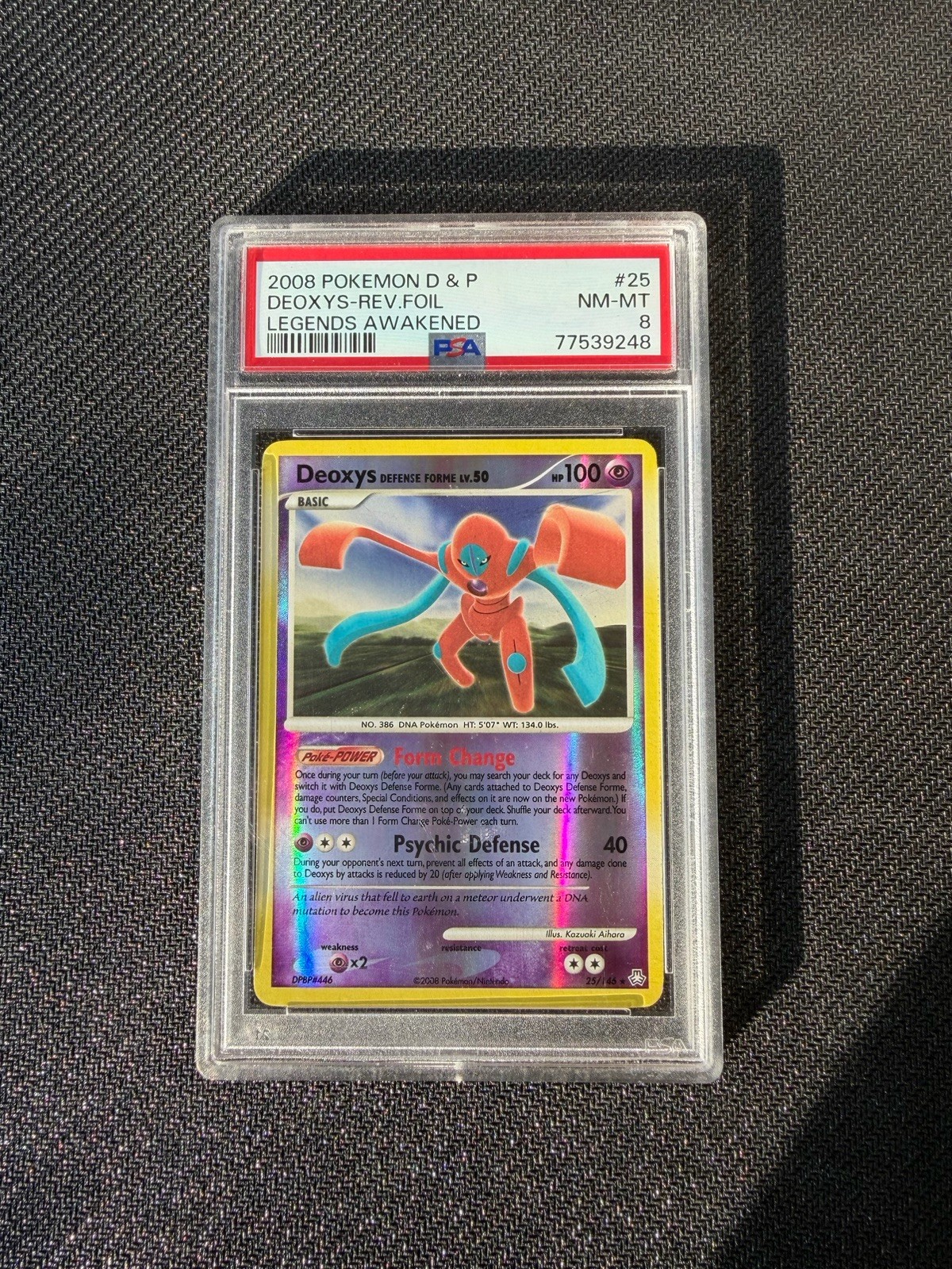 PSA 8 POP12 2008 POKEMON DIAMOND & PEARL LEGENDS AWAKENED #25 DEOXYS-REV.FOIL NM PSA 8 POP12 2008 POKEMON DIAMOND & PEARL LEGENDS AWAKENED #25 DEOXYS-REV.FOIL NM