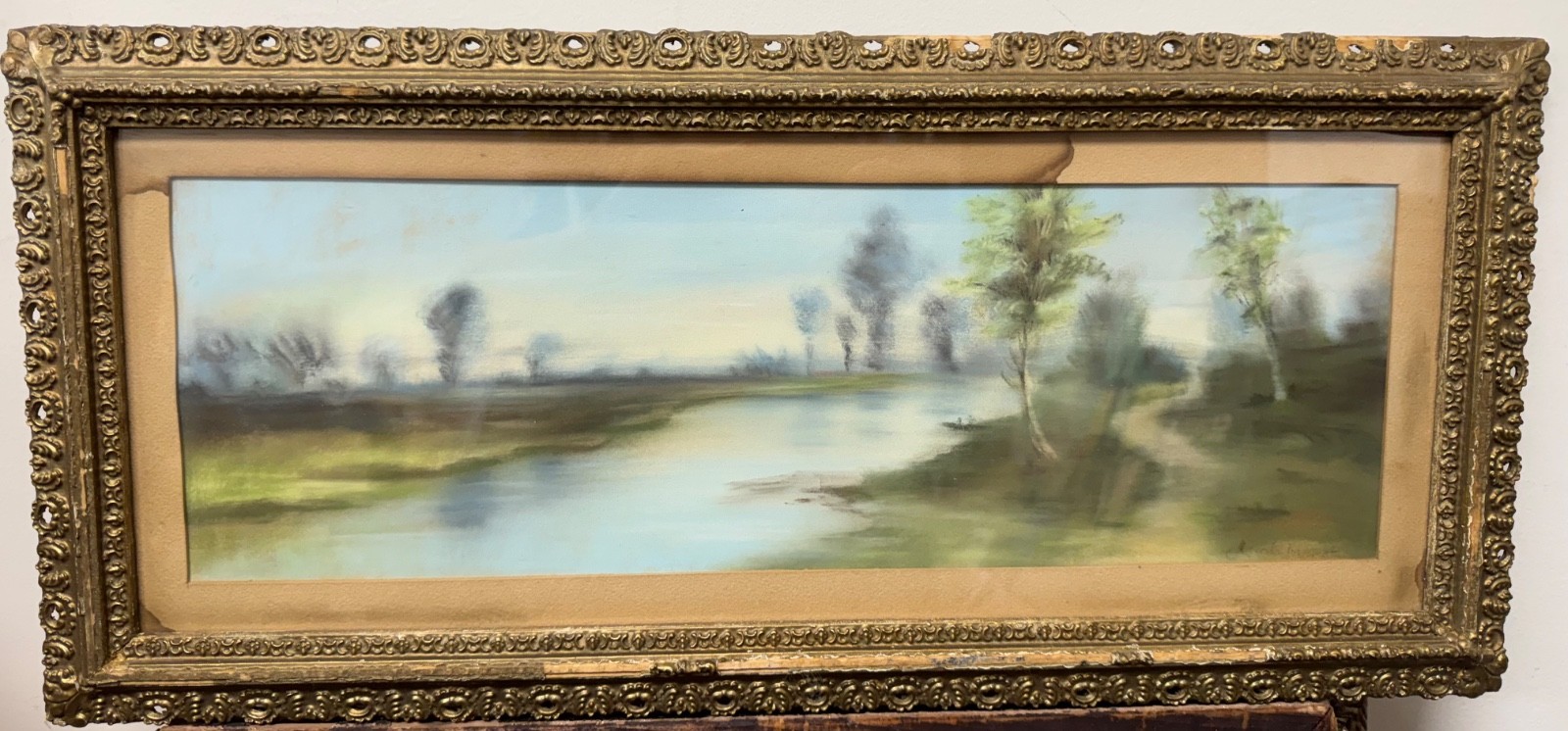 Old Antique Landscape signed Claude monet Renoir Van gogh era 1900s original