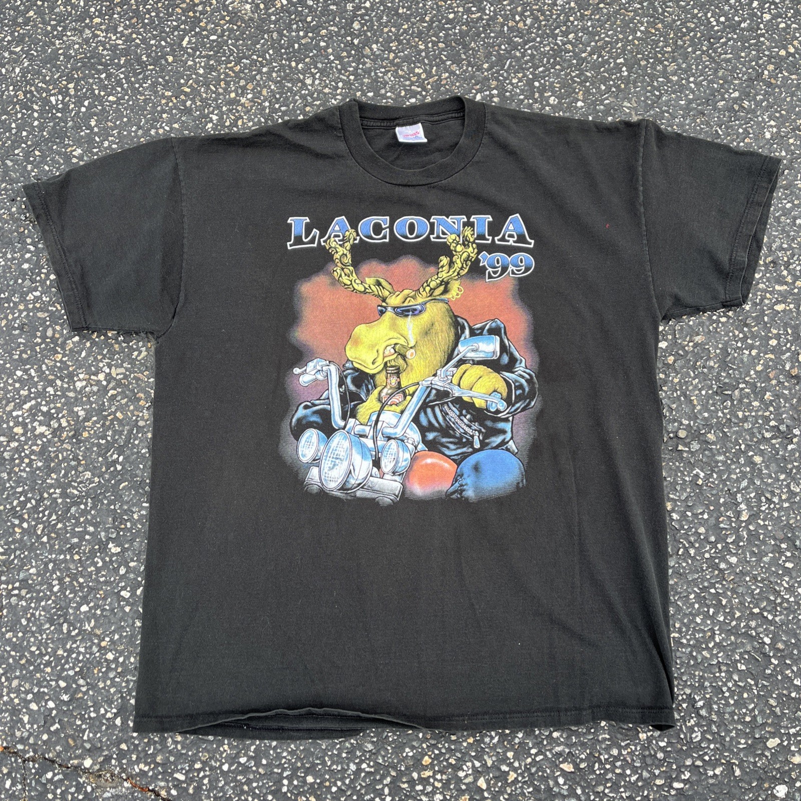 Vintage 3d Emblem Laconia 1999 Tribal Tattoo Moose Sz XL Harley Davidson Vintage 3d Emblem Laconia 1999 Tribal Tattoo Moose Sz XL Harley Davidson