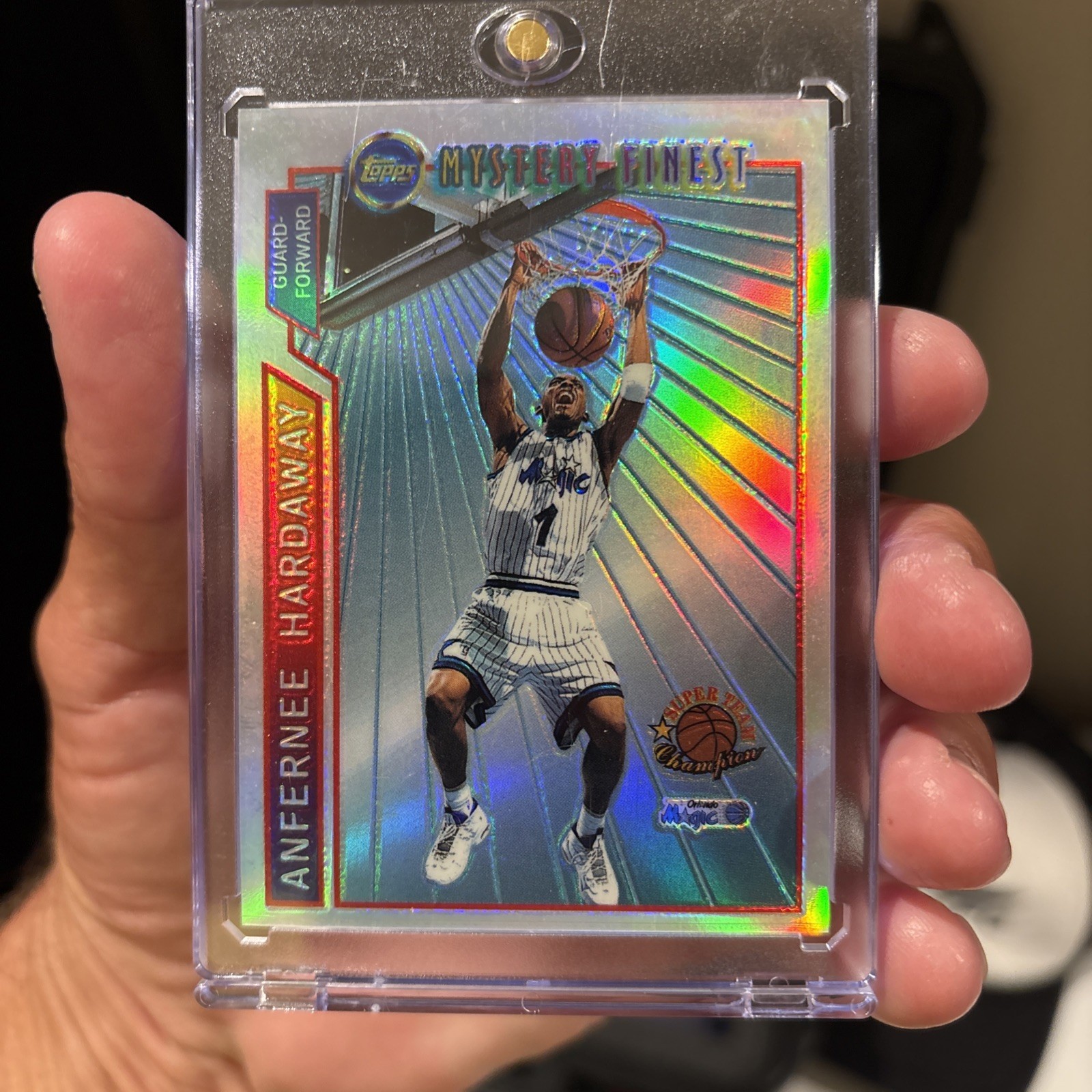 1996-97 Topps Finest Mystery Finest Refractor Anfernee Hardaway #M3 Magic 1996-97 Topps Finest Mystery Finest Refractor Anfernee Hardaway #M3 Magic