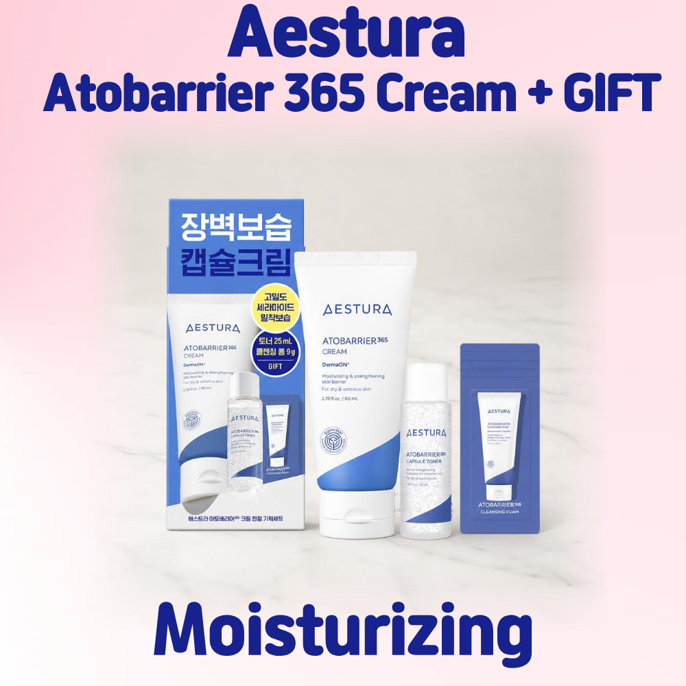 Aestura Atobarrier 365 Cream 80ml + Toner 25ml + Cleansing Foam 3g*3 Set