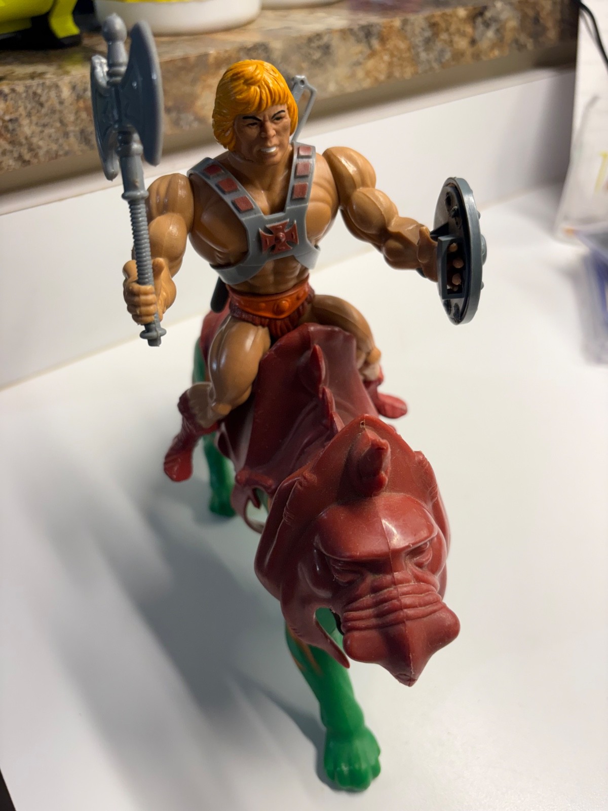 Vintage Masters of the Universe He-Man & Battle Cat Figure 1981 Mattel MOTU Vintage Masters of the Universe He-Man & Battle Cat Figure 1981 Mattel MOTU