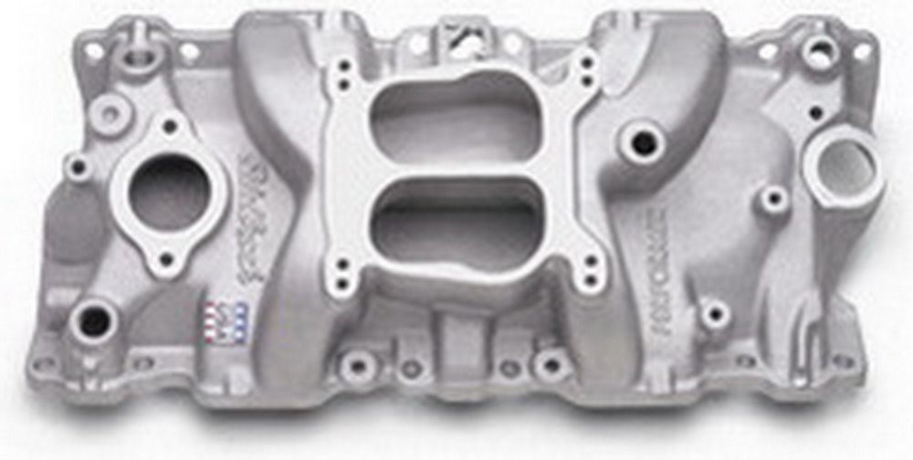 Edelbrock 2104 Intake Manifold For Chevy SBC 262-400 1987-95 Q-Jet Dual Plane V8