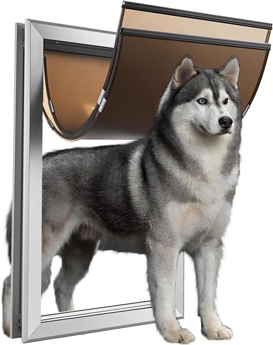 28X18 Extra Large Aluminum Pet Dog Door Magnetic Lockable Flap Screen Gate Frame