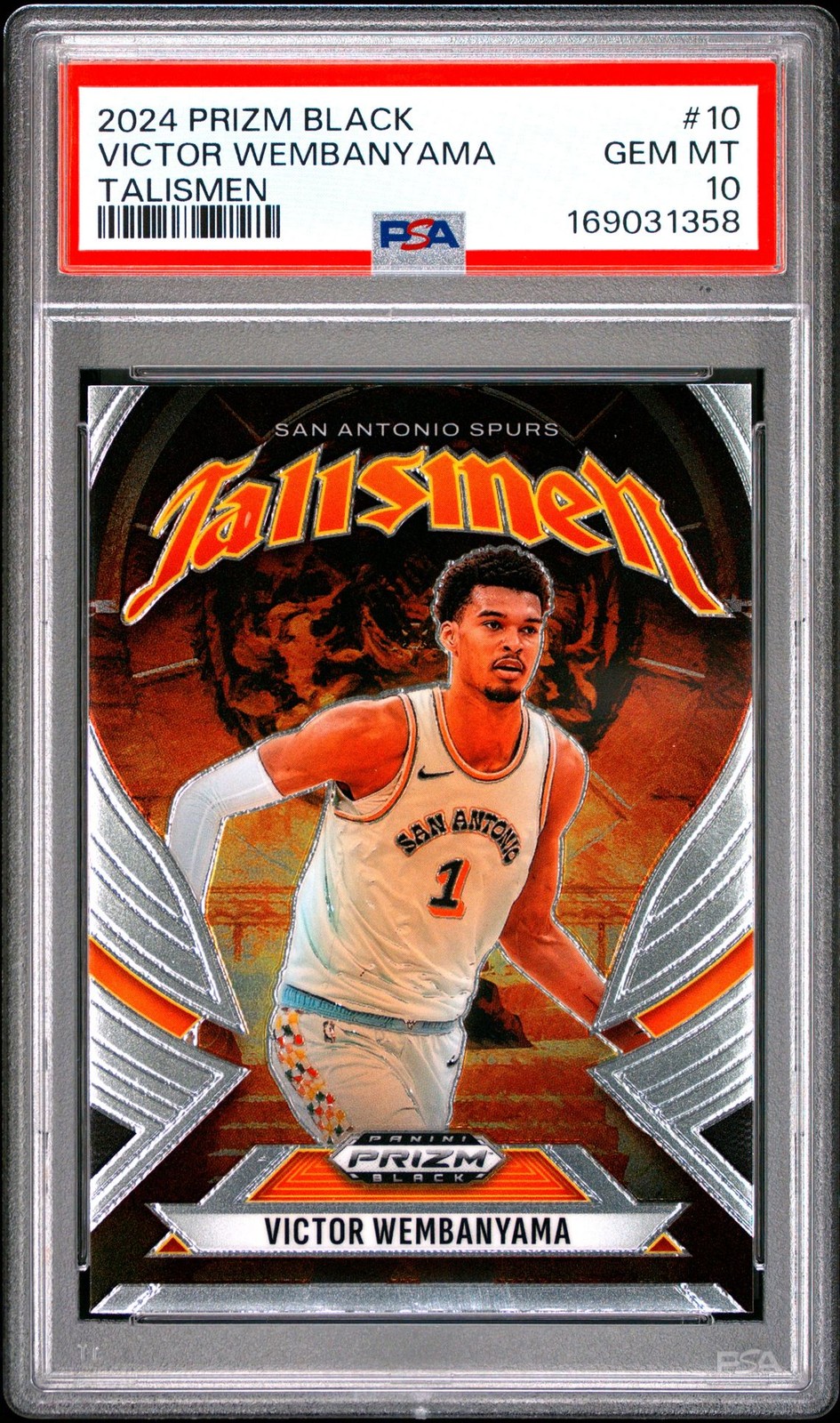 Rare PSA 10 2024 Panini Prizm Black Talismen Victor Wembanyama #10 POP/2 👽