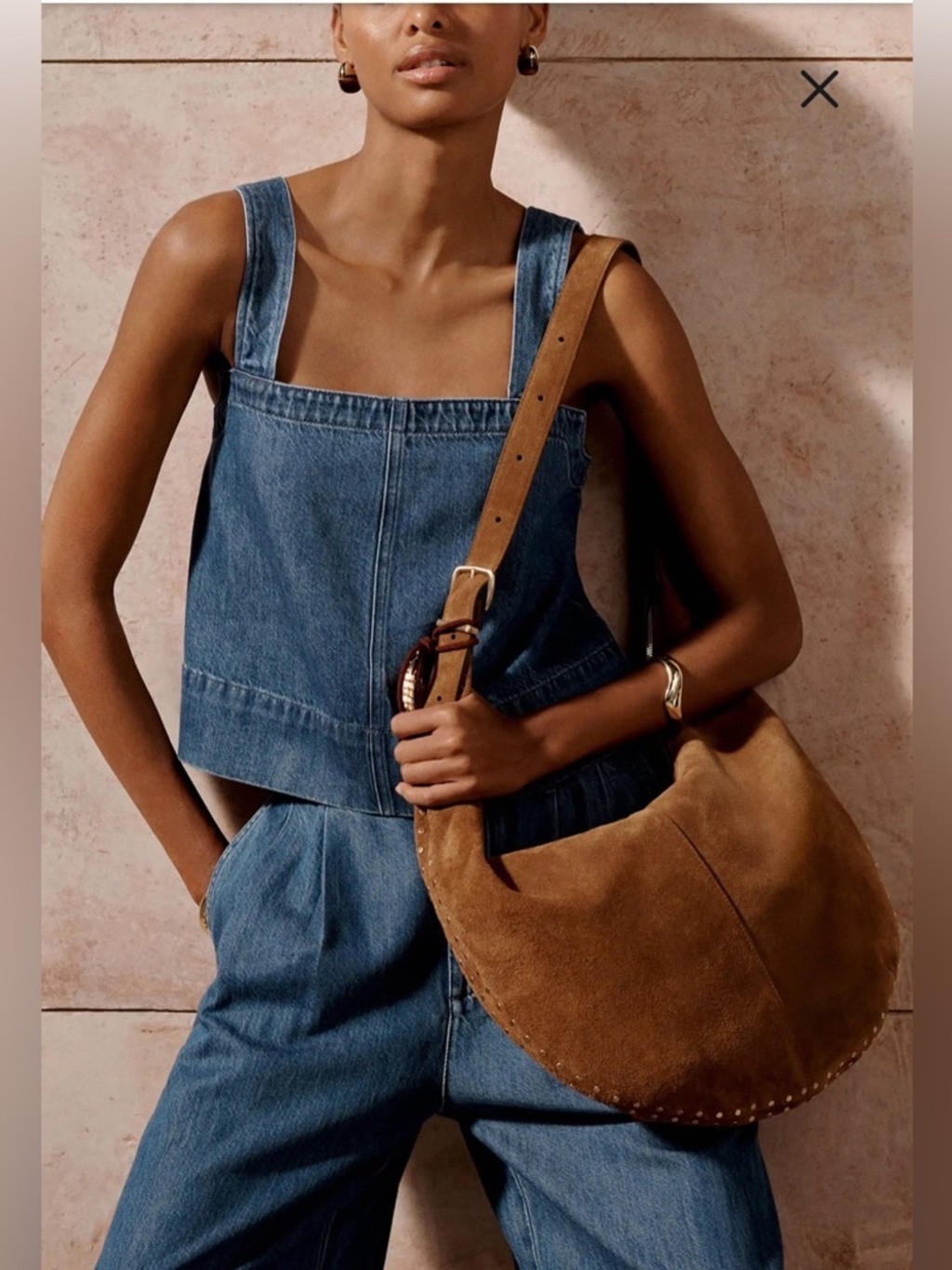 NWOT Madewell, The Essential Curve Shoulder Bag in Aged Cognac