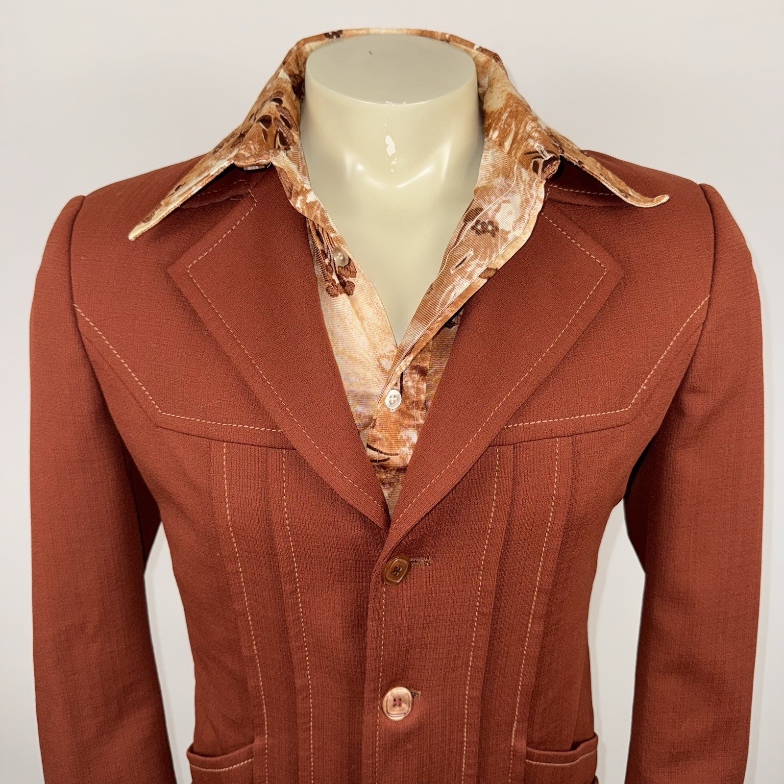 Vtg Knack Leisure Suit Jacket Mens Medium Vintage 60s 70s Polyester Coat Disco
