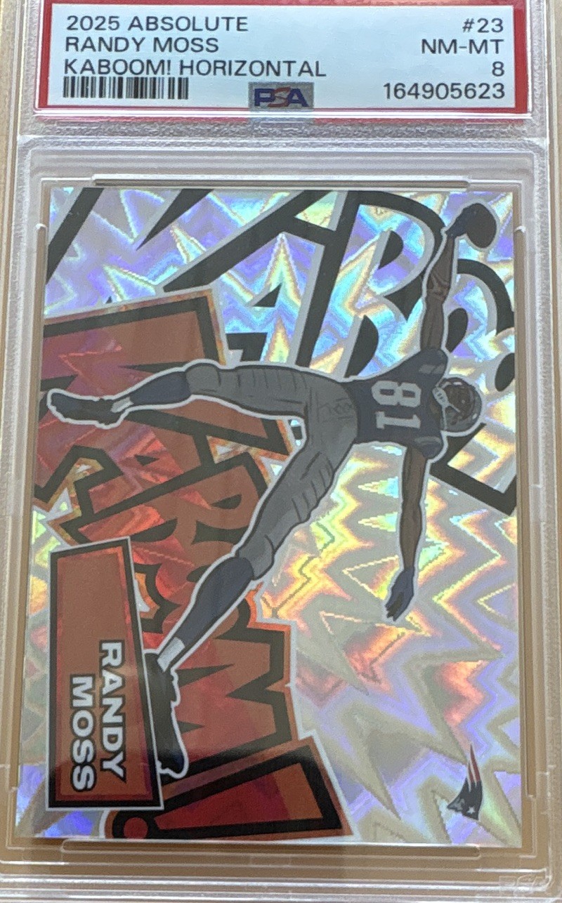 Panini 2025 Absolute Kaboom Horizontal Randy Moss #23 Patriots PSA 8 Panini 2025 Absolute Kaboom Horizontal Randy Moss #23 Patriots PSA 8