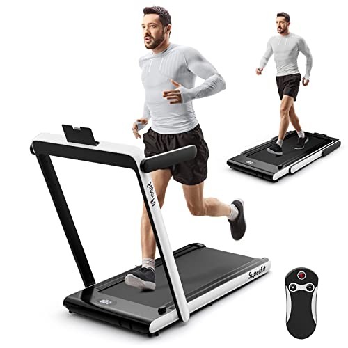 GOPLUS 2 IN 1 UNDER DESK TREADMILL 2.5HP SUPERFIT FOLDING APP CONTROL - WHITE
