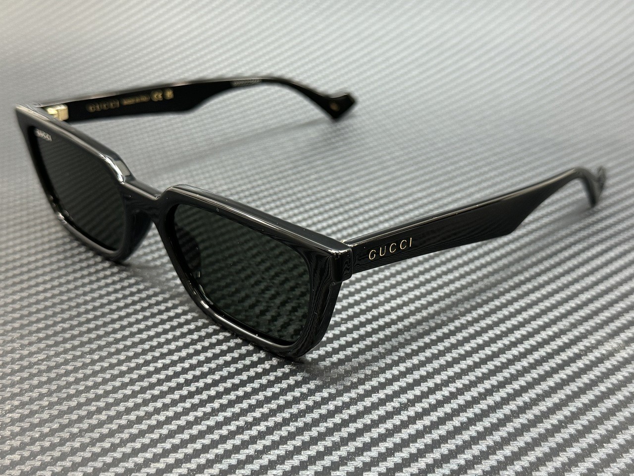 GUCCI GG1539S 001 Black Dark Grey Men\'s 55 mm Medium Sunglasses