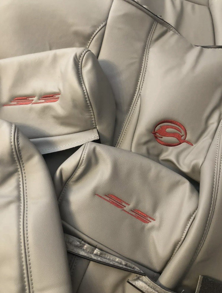 1994 1995 1996 Chevy Impala SS Leather Seat Front & Rear Kit Gray DCM Embroidery