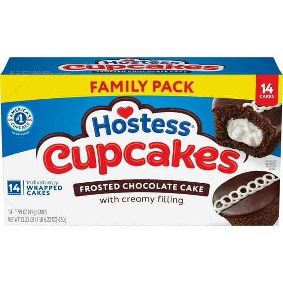 Hostess Cupcakes, Chocolate Snack Cakes, 22.22 oz Box (14 Ct.) Hostess Cupcakes, Chocolate Snack Cakes, 22.22 oz Box (14 Ct.)