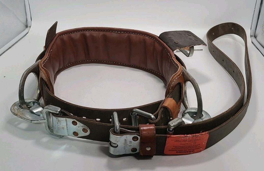 Buckingham Leather Lineman Climbing Utility Belt Vintage 474S Size 22 Buckingham Leather Lineman Climbing Utility Belt Vintage 474S Size 22