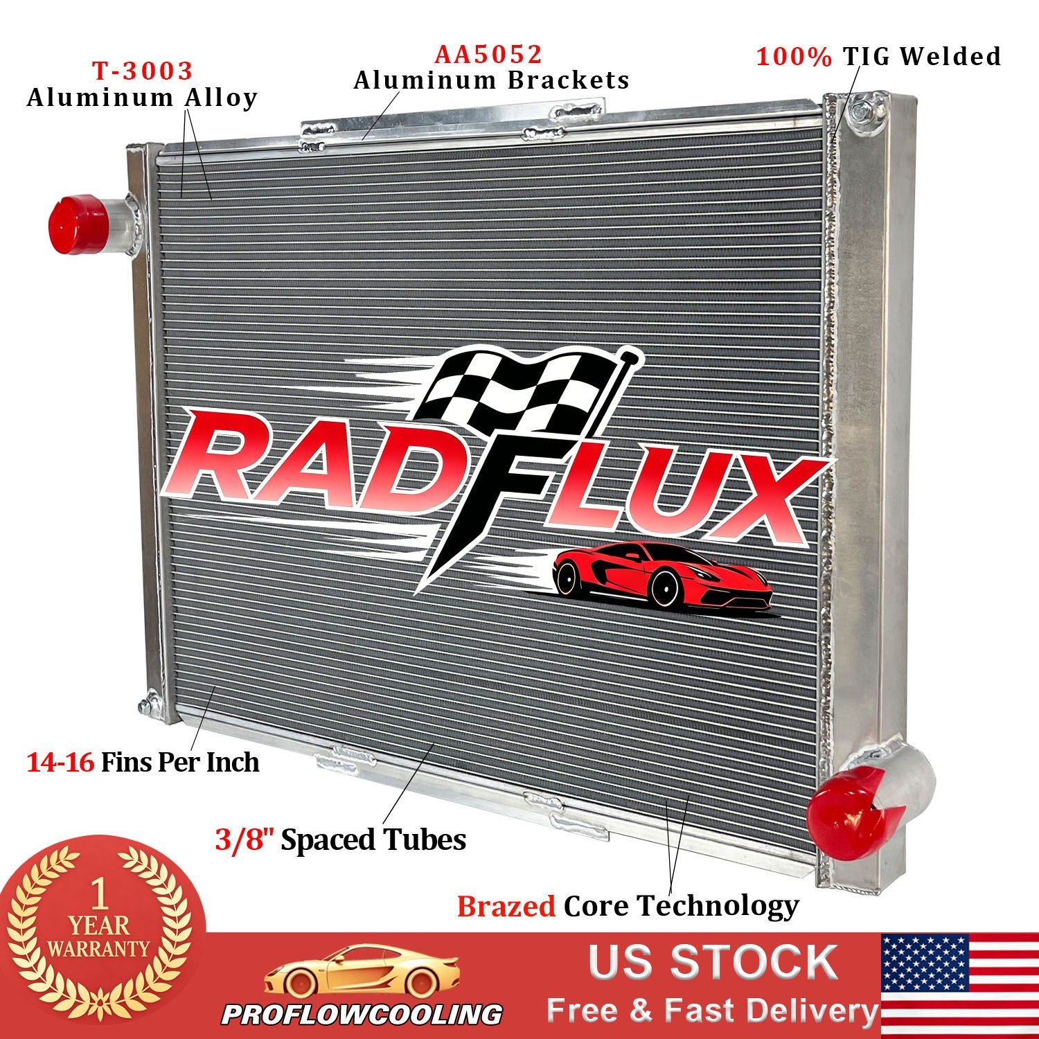 OEM#0706875A001 Full Aluminum Radiator For 1997-2003 Peterbilt 330 X43196 Truck