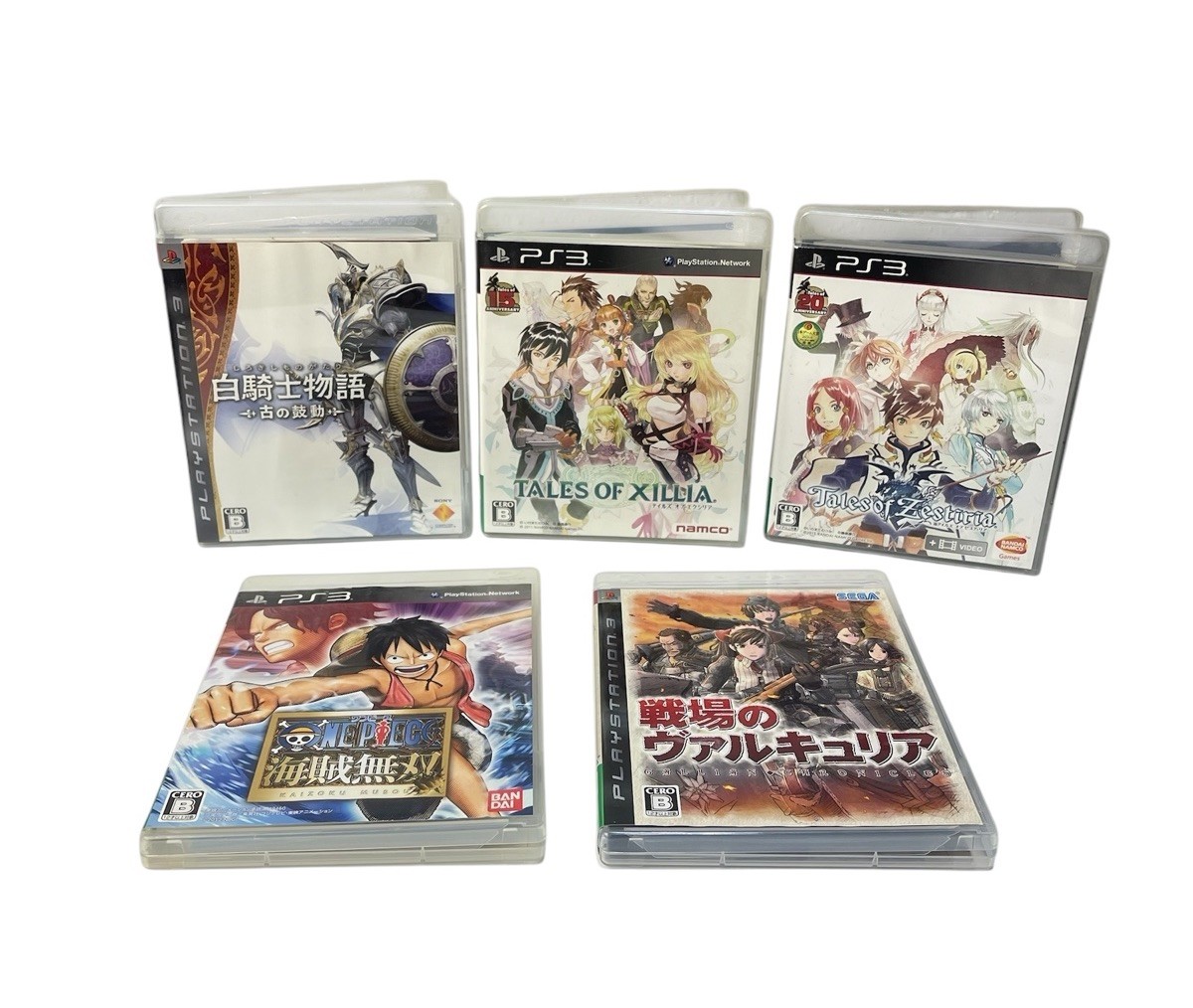 Lot of 5 Playstation 3 PS3 Japanese Import Games One Piece Tales of Zestiria +