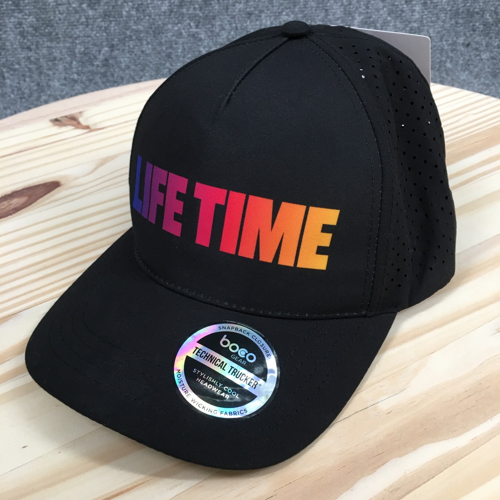 Life Time Boco Gear Baseball Cap Unisex One Size Adjustable Perforated Black