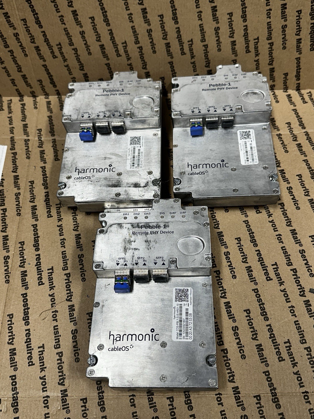 Lot of 3 Harmonic Pebble-1 RPD – CableOS – Never Deployed