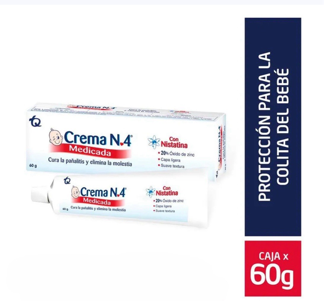 Crema No. 4 Diaper Rash & Ointment Healing With NISTATINA and Zinc Oxide 60gr Crema No. 4 Diaper Rash & Ointment Healing With NISTATINA and Zinc Oxide 60gr