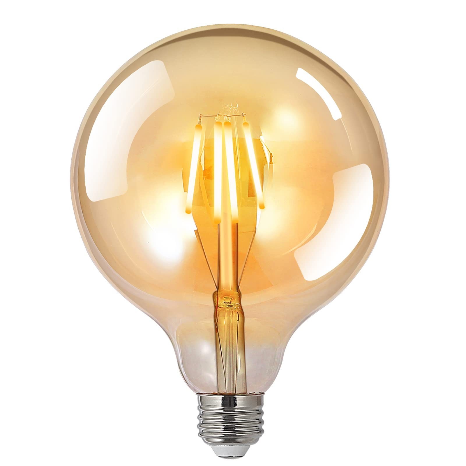 BoostArea LED Bulbs 60 Watt Equivalent, 2 Pack 6W G125 Led Globe Bulbs, Antiq...