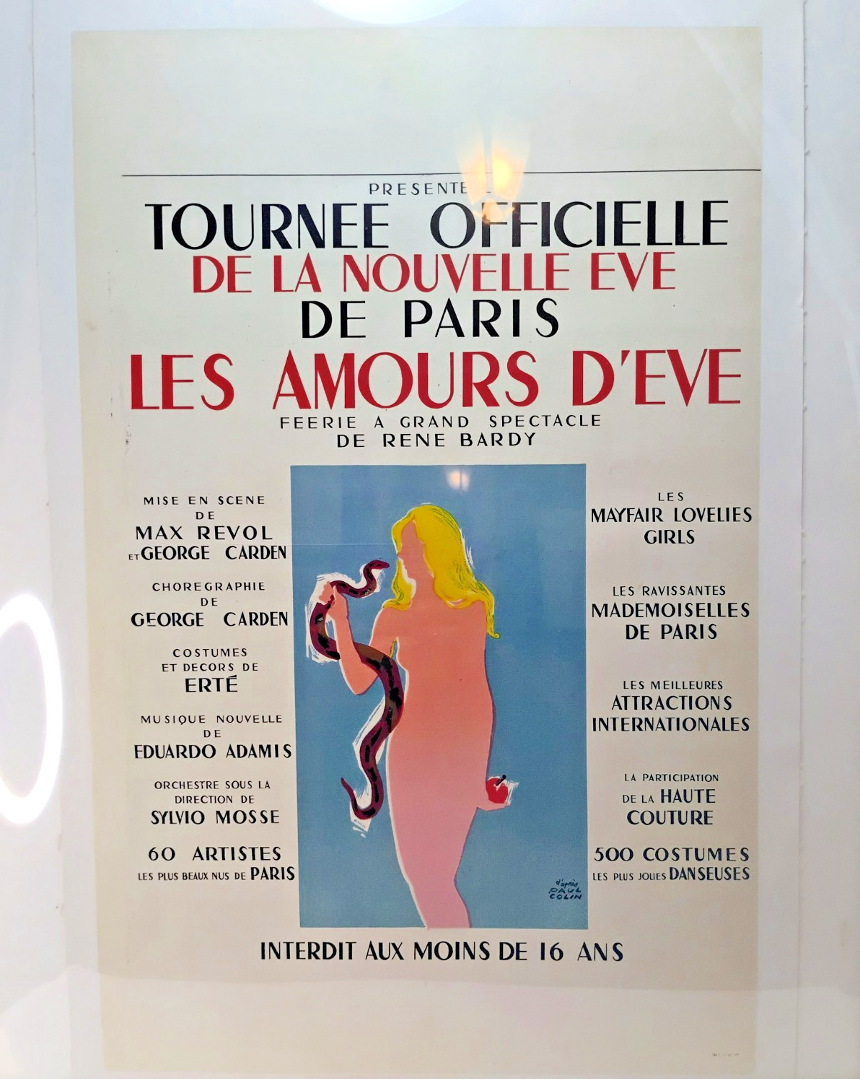 Vintage 1950s French Cabaret Poster La Nouvelle Eve Les Amours d\'Eve Erte Art Vintage 1950s French Cabaret Poster La Nouvelle Eve Les Amours d\'Eve Erte Art