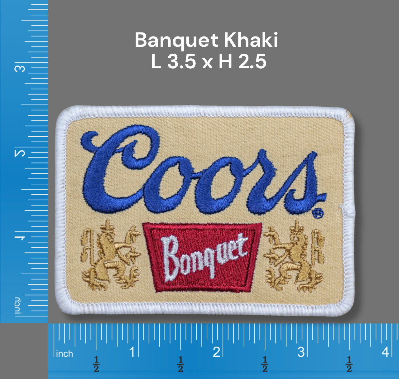 Retro Coors Banquet Embroidered Iron-On Patch Vintage Style with Dimensions Retro Coors Banquet Embroidered Iron-On Patch Vintage Style with Dimensions