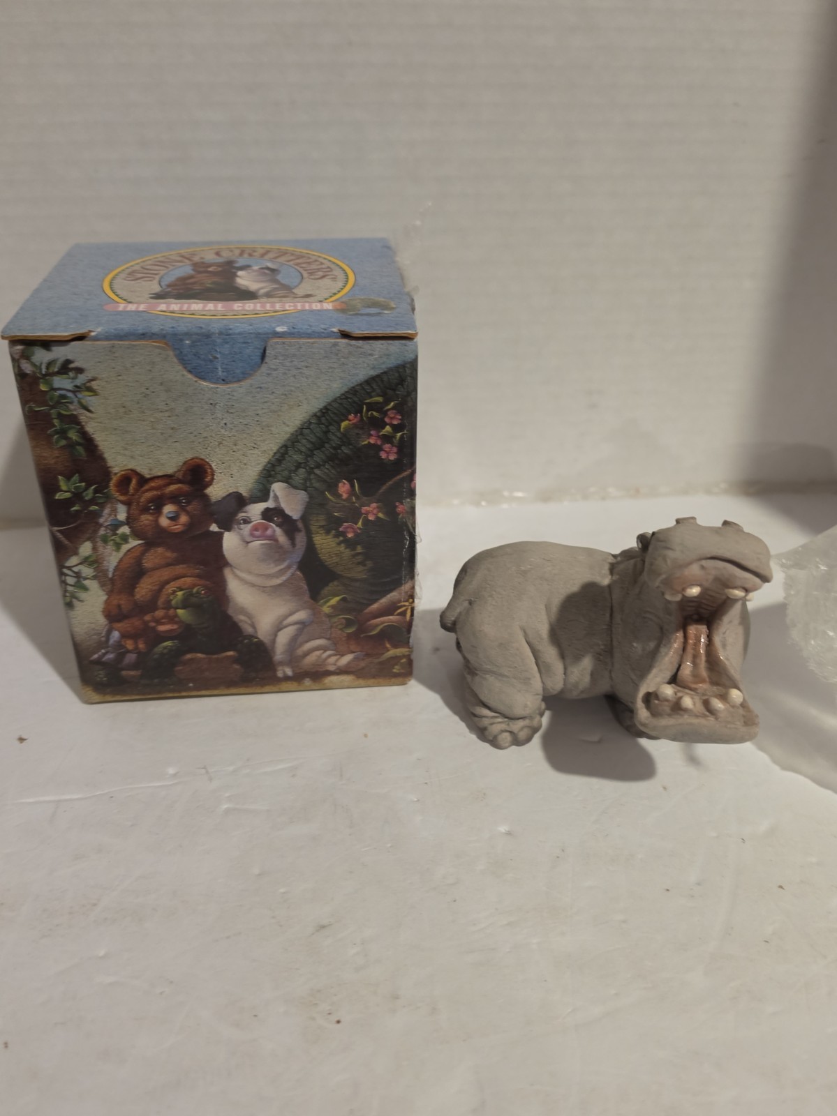 Vintage Stone Critter Hippo Figerine With Box Vintage Stone Critter Hippo Figerine With Box