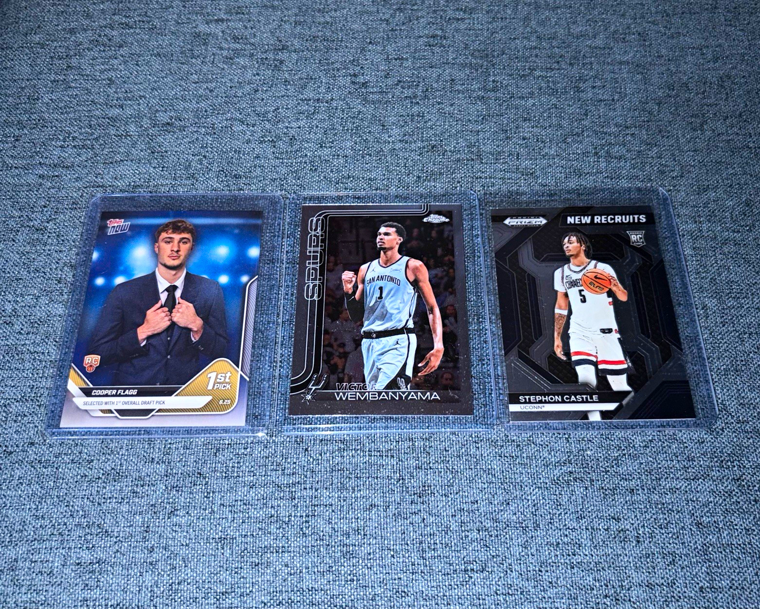 Topps 2024-25 NBA Rookie Lot (3) Flagg NOW DT Wembanyama Chrome #22 Castle