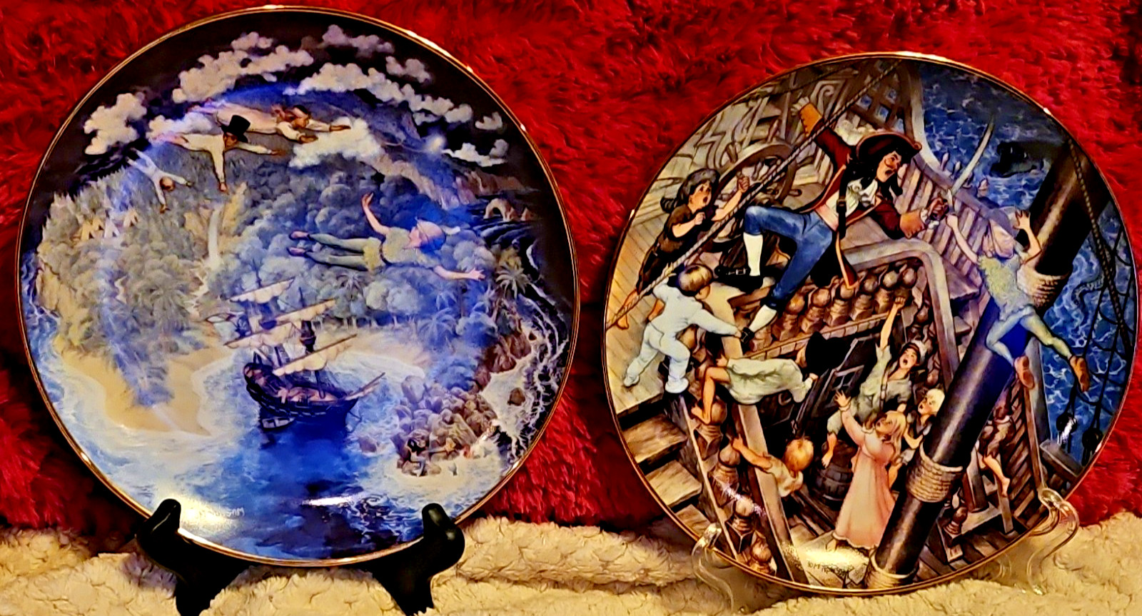 ArtAffects Peter Pan Limited Edition Collector Plates Never Land & The Encounter ArtAffects Peter Pan Limited Edition Collector Plates Never Land & The Encounter