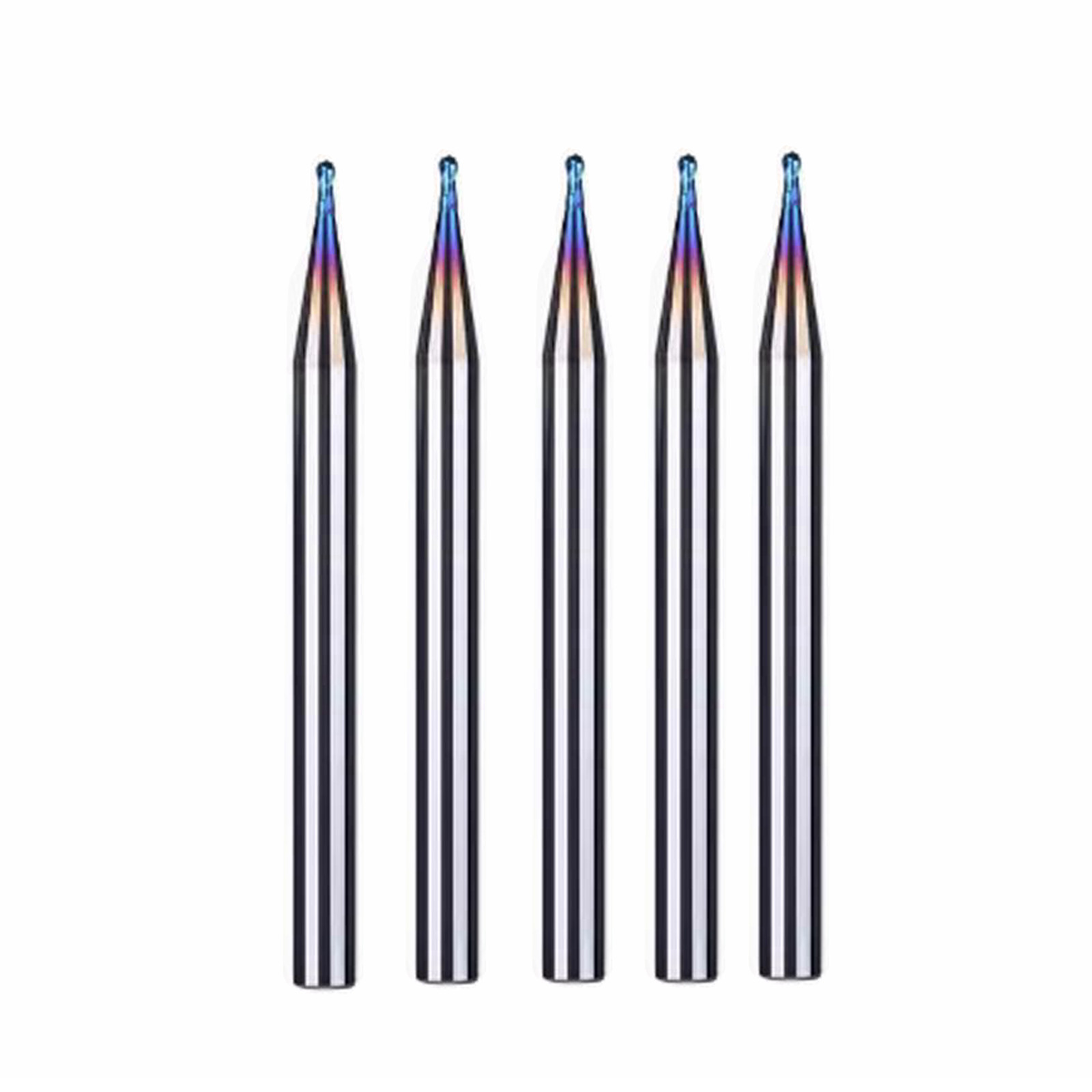 5pcs 1.0mm HRC65 Tungsten steel Ball nose 2 Flutes Carbide End Mills