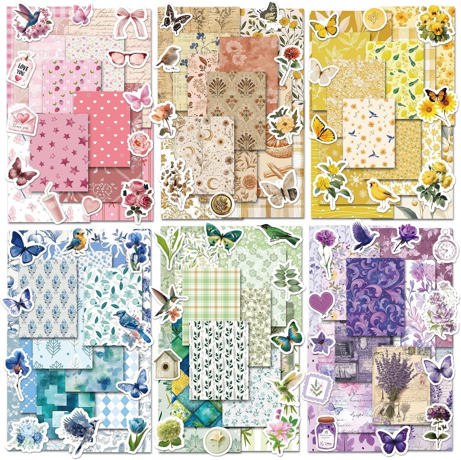 540PCS Vintage Floral Scrapbook Stickers Paper Junk Journal Planner Craft Set 540PCS Vintage Floral Scrapbook Stickers Paper Junk Journal Planner Craft Set