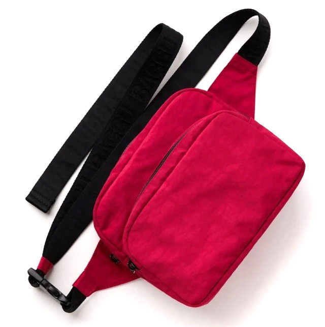Baggu Fanny Pack or Crossbody Bag, 2 zipper compartments, Cherry Red Baggu Fanny Pack or Crossbody Bag, 2 zipper compartments, Cherry Red