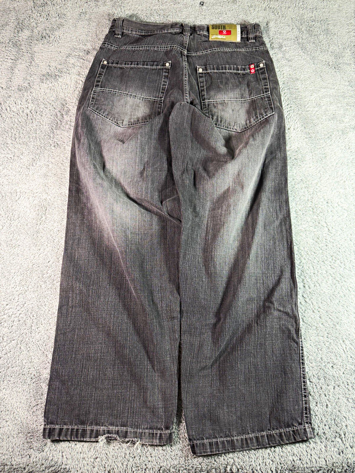 VTG Y2K Southpole Jeans Mens Black Baggy Grunge Red Tab Size 34x30 VTG Y2K Southpole Jeans Mens Black Baggy Grunge Red Tab Size 34x30