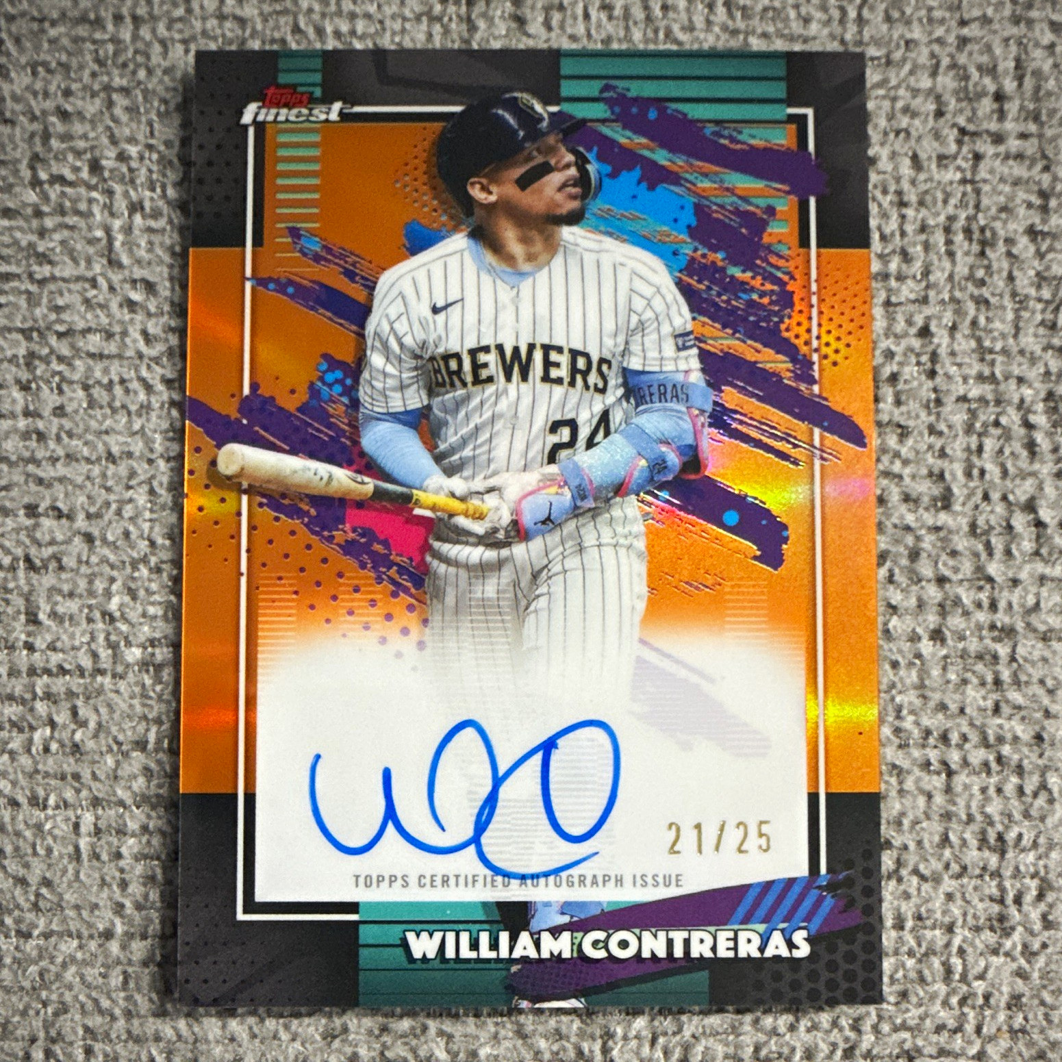 Topps 2021 Finest Finest Autographs William Contreras #FA-WC Orange /25 Auto