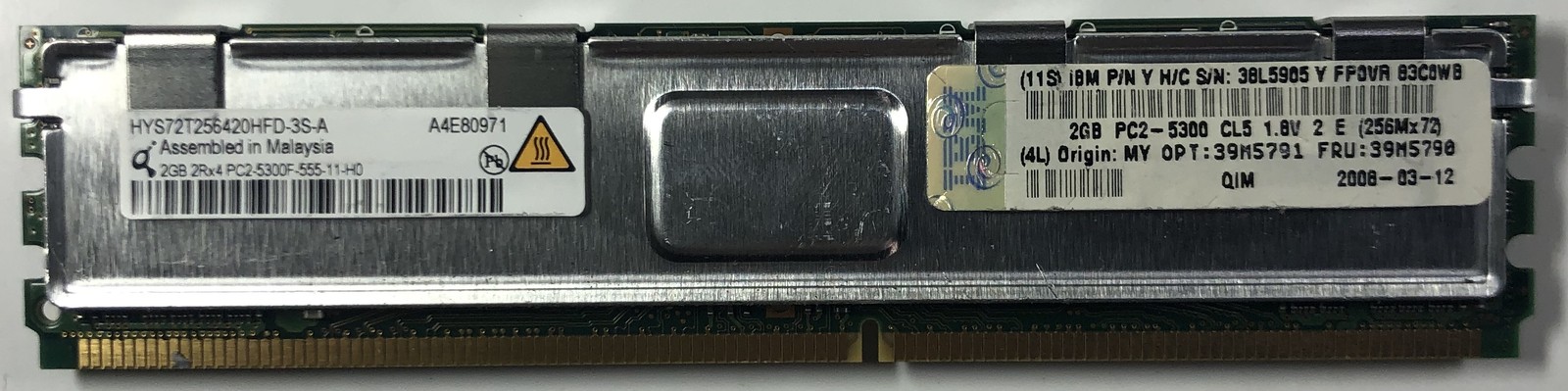Qimonda HYS72T256420HFD-3S-A 2GB DDR2 Server RAM Memory Qimonda HYS72T256420HFD-3S-A 2GB DDR2 Server RAM Memory