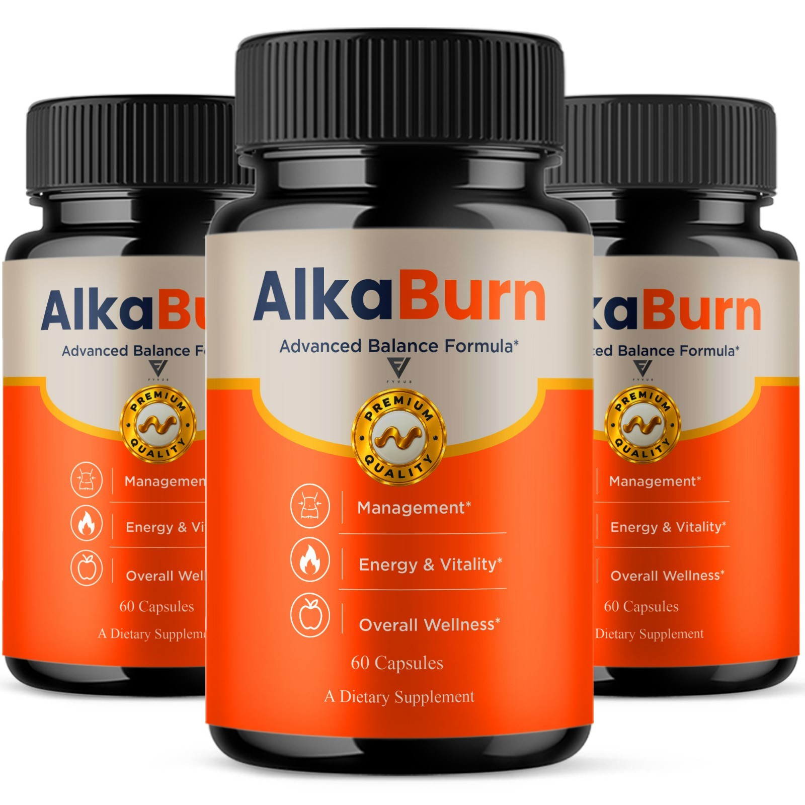 (3 Pack) AlkaBurn Advanced Weight Formula, Alka Burn Pills (180 Capsules)