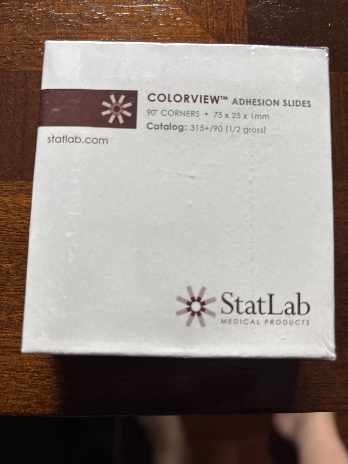 StatLab 315+/90(1/2 gross) Adhesion Slides 90° Corners 75x25x1mm StatLab 315+/90(1/2 gross) Adhesion Slides 90° Corners 75x25x1mm