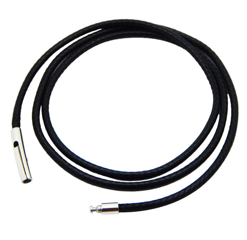 3mm Black Rope Leather Cord Chain Necklace Stainless Steel Clasp 12-36 inch 3mm Black Rope Leather Cord Chain Necklace Stainless Steel Clasp 12-36 inch